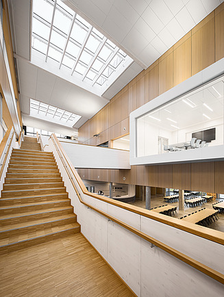 Erbe Elektromedizin Rangendingen Foto  eines moderenen Treppenaufganges im Inneren des Neubaus von ERBE in Rangendingen